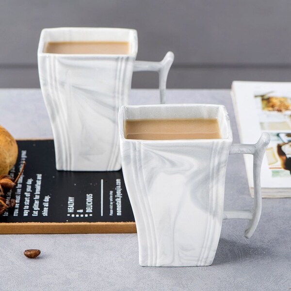 MALACASA Flora Square 6-Piece 4.5" Coffee Mug 10 Oz.