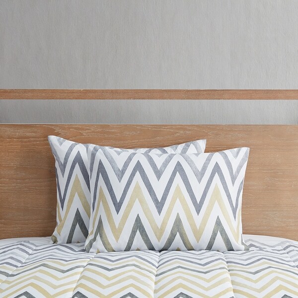 Large Grey Chevron Comforter Set