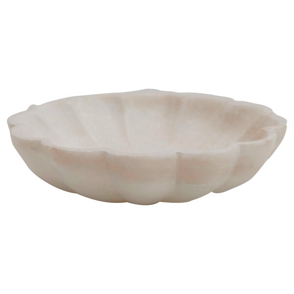 Carved Marble Flower Shape Dish