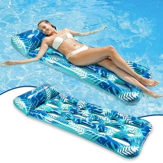 70x30" Inflatable Lounger Pool Chair with Headrest for Men & Women - Large