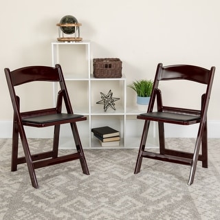 Lightweight Resin Folding Chairs with Vinyl Seats (Set of 4)