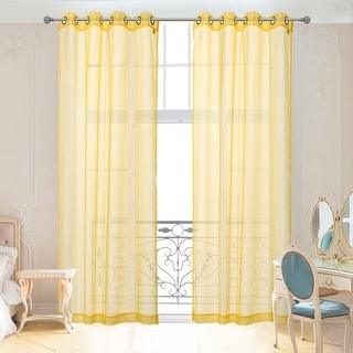 2 Piece Window Sheer Curtains Grommet Panels for Bedroom/Living Room