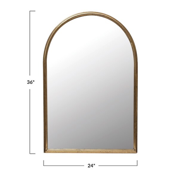 Mirror w Metal Trim - Antique Gold