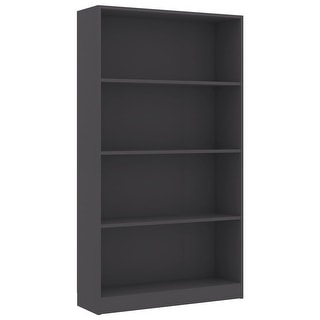 vidaXL 4-Tier Book Cabinet Gray 31.5"x9.4"x55.9" Chipboard