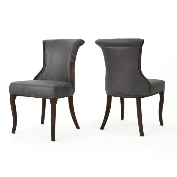 Lexia Microfiber Dining Chair (Set of 2) by Christopher Knight Home