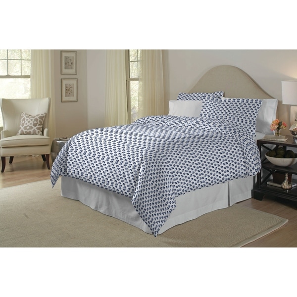 Pointehaven 200TC Cotton Percale Printed Duvet Set