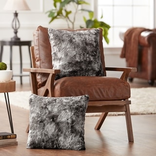 Chanasya Faux Fur Wolf Throw Pillow Cover Pair (Set of 2)