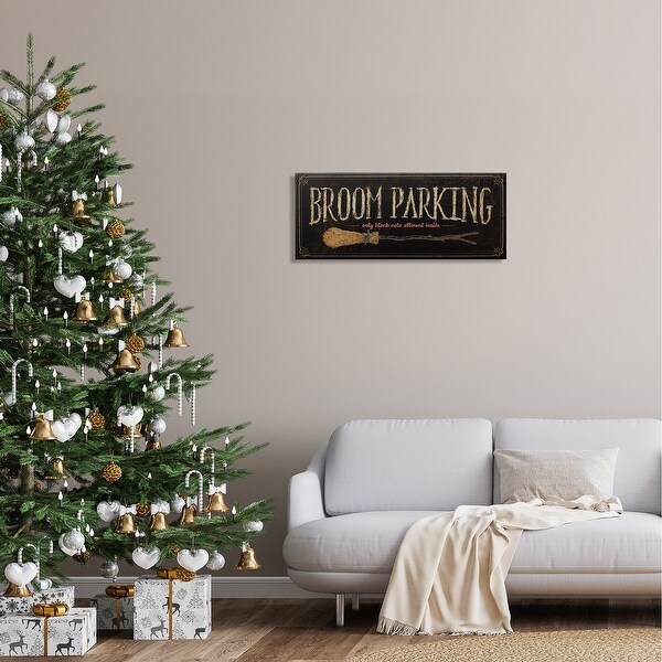 Stupell Industries Broom Parking Black Cats Allowed Canvas Wall Art by Stephanie Workman Marrott