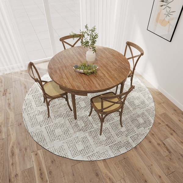 Indoor/ Outdoor Eleanor Modern Houndstooth Washable Rug