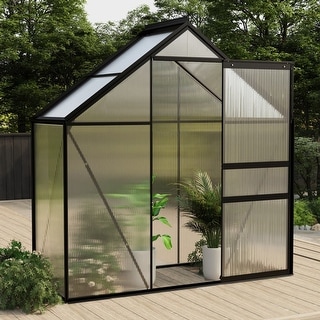 vidaXL Greenhouse Anthracite Aluminum 14.3 ft  - 74.8" x 27.6" x 49.2"
