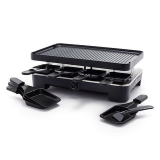 GreenLife Raclette Indoor Tabletop Grill, 2-in-1 Grill and Griddle