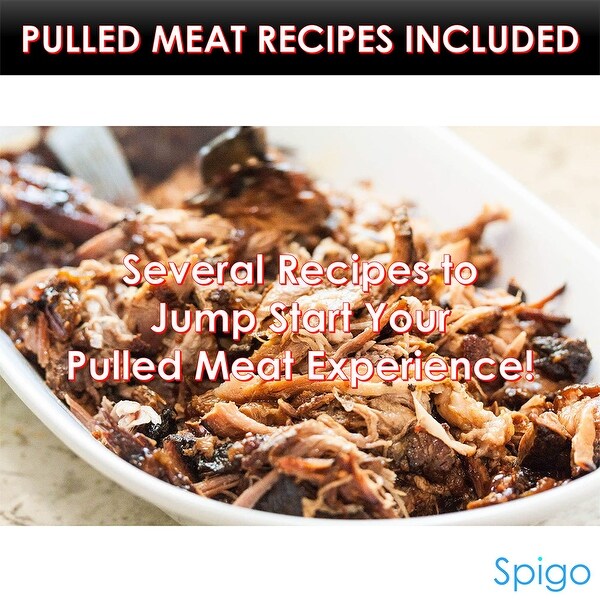 Spigo 2-Piece Multi-Purpose Meat Shredder Fork Set, Silver, 7.9 Inches - Silver