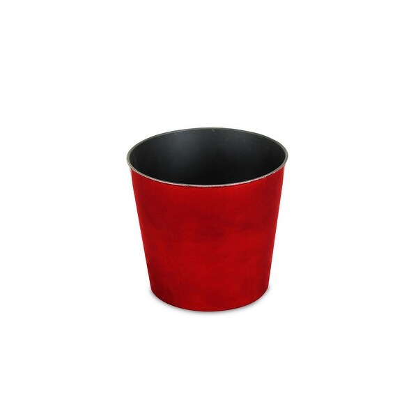 9" Red and Black Tapered Round Planter