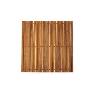 Nordic Style Teak Wood Oiled String Mat with Rubber Footing 30� x 30� ,