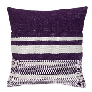 Parkland Collection Transitional Striped Purple Square 18" x 18" Pillow