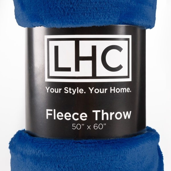 Plush Fleece Throw Blanket- Set of 2- by Windsor Home