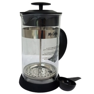 Mr. Coffee Cafe Oasis 32 Ounce Quart Glass Body French Press Coffee Maker