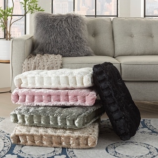 Mina Victory Life Styles Luxe Poly Velvet Tufted Bohemian Modern Floor / Seat Cushion