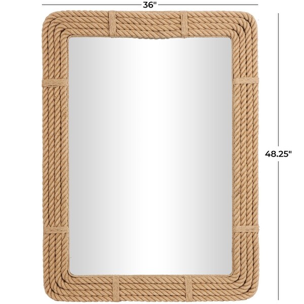 Brown Jute Rope Wall Mirror