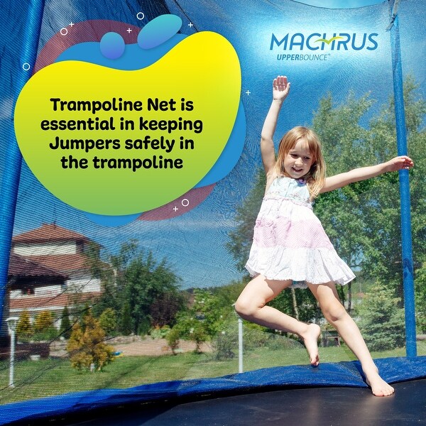 Machrus Upper Bounce Trampoline Safety Net For 11FT Round Trampolines using 6 Curved Poles, Net Only