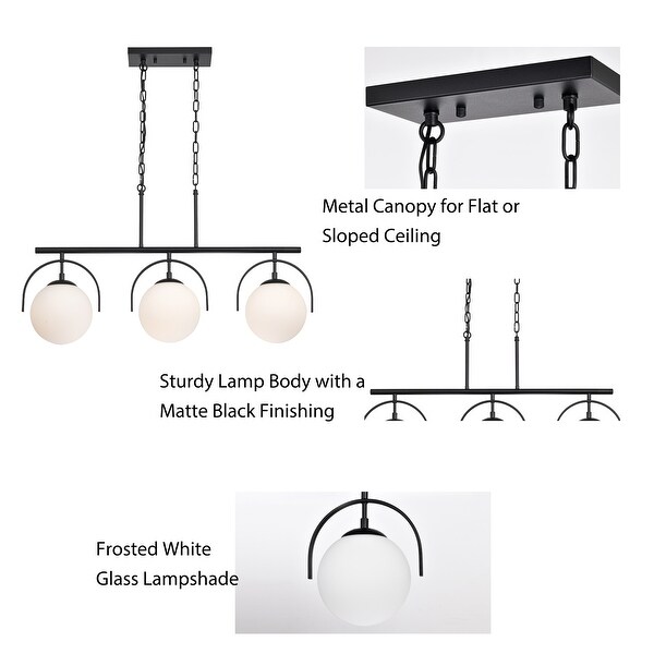 Mid Century Modern Pendant Light Orb Glass Chandelier for Dining Rooms