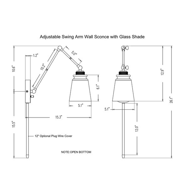Profile 1-light Aged Brass Wall Sconce