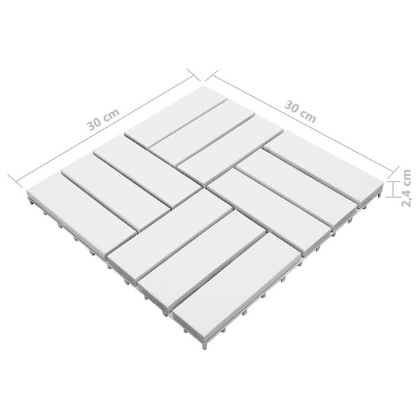 vidaXL Decking Tiles 10 pcs White 11.8"x11.8" Solid Acacia Wood