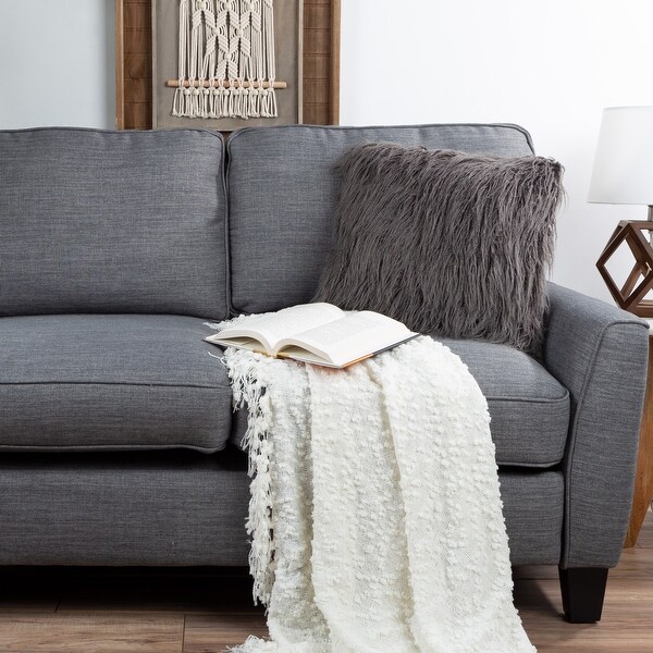 Hastings Home 18" Mongolian Faux Fur Pillow