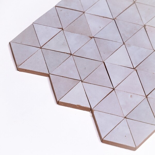 Contemporary Zellige Panels, 12" x 12" x 1/2", Triangle Off-White