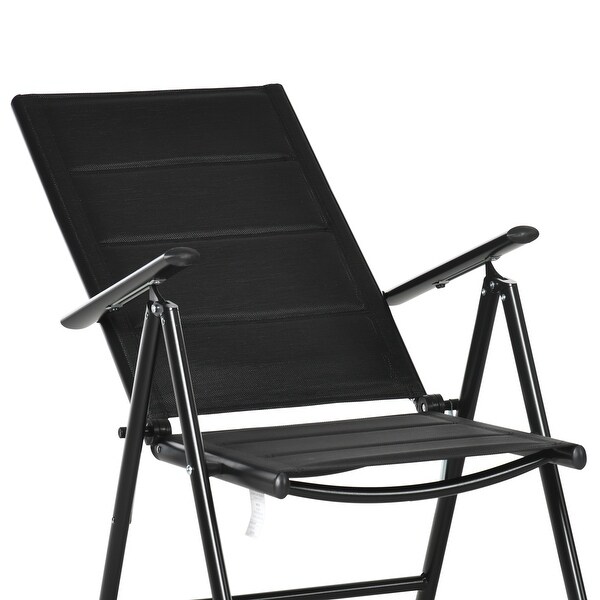 Outsunny 9 Pieces Patio Dining Set for 8, Aluminum Expandable Outdoor Table, Folding and Reclining Padded High Back Chair