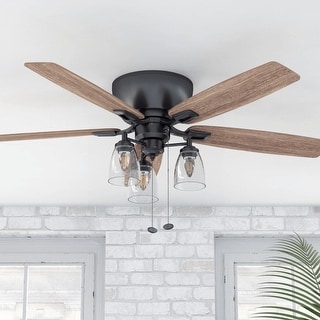 52" Prominence Home Arthur Hugger/Low Profile Rustic Farmhouse Ceiling Fan, Espresso - 52