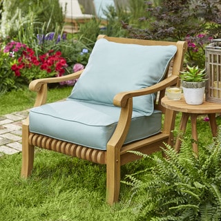 Kokomo Solid Color Sunbrella Fabric Lounge Pillow and Cushion Set - 23.5 in w x 23 in d