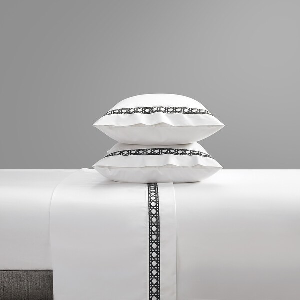 Chic Home Daria 4 Piece Solid white cotton blend sheet set