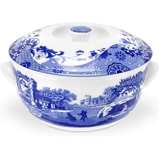 Spode Blue Italian Round Covered Deep Dish