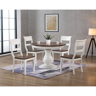 45"x45"x63" Cocoa Brown/Cotton White 5-Piece Bella Dining Set