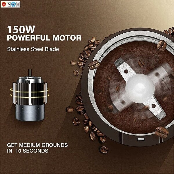 Coffee Grinder Spice Nut Grinders Blender Kitchen Living Room Brown