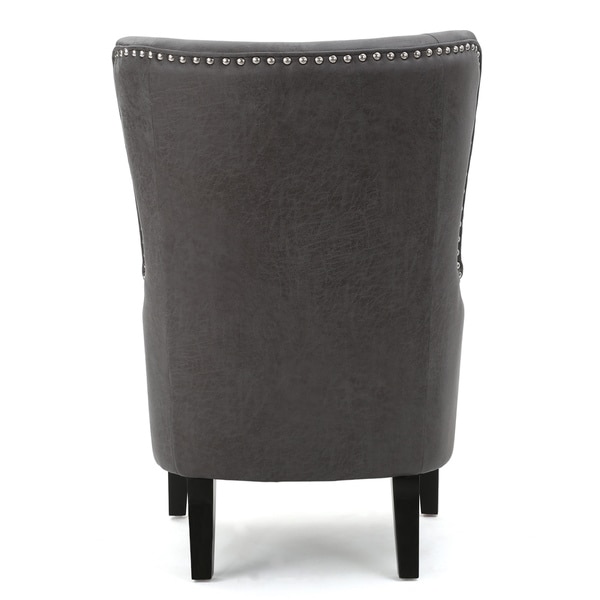 Lorenzo Microfiber Wingback Club Chair by Christopher Knight Home