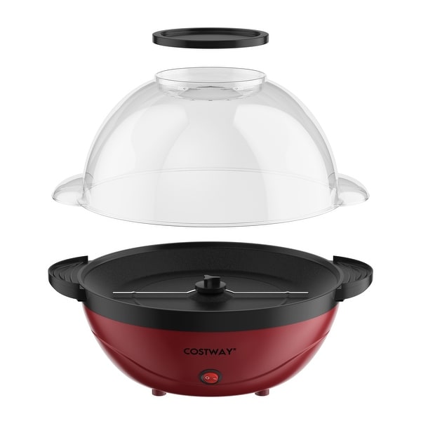 Costway 6QT Stirring Popcorn Machine Popcorn Popper Maker w/Nonstick