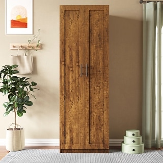 Modern High Wardrobe and Kitchen Cabinet with 2 Doors and 3 Shelves