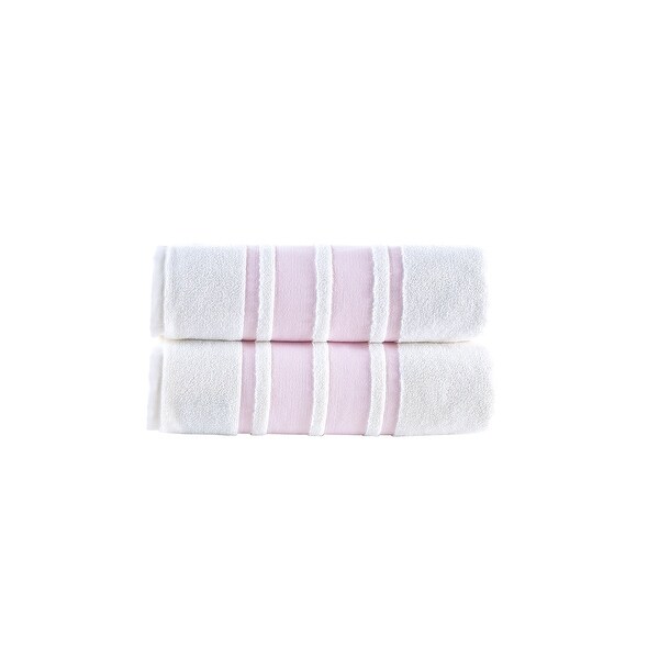Brooks Brothers Contrast Border 2 pcs Bath Towels