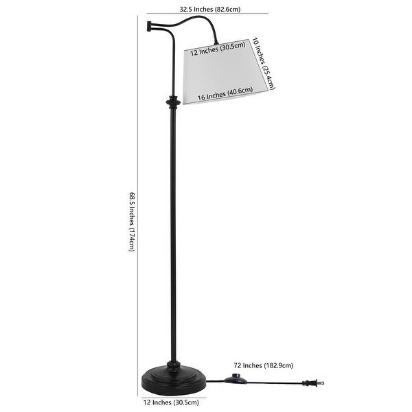 Jason 68.5" Metal Traditional Swing Arm LED Floor Lamp, Oil Rubbed Bronze by JONATHAN Y
