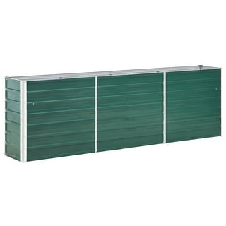 vidaXL Garden Raised Bed Galvanized Steel 94.5"x15.7"x30.3" Green