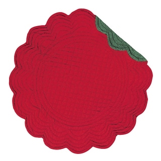 Red & Green Round Quilted Single Placemat