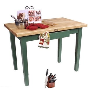 John Boos C6036 60x 36 Butcher Block w/ Casters & Henckels Knife Set