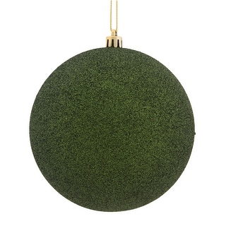 Vickerman 6" Moss Green Glitter Ball Ornament, 4 per Bag