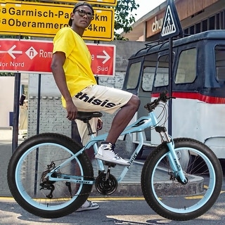 Fat Tire Bike For Mountain/snow/road, 26-Inch Wheels, 21-Speed, Aluminum Frame - 76.77x24.8x43.3in