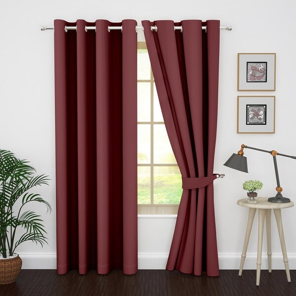 Polyester Thermal Insulated Blackout Curtains by Ample Decor- 2 Panels