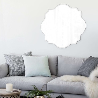 Copper Grove Gasperaux Medium Peaked Frameless Scalloped Wall Mirror