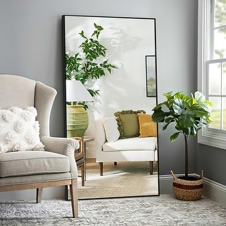 Modern Aluminum Alloy Slim Framed Full-length Floor Mirror