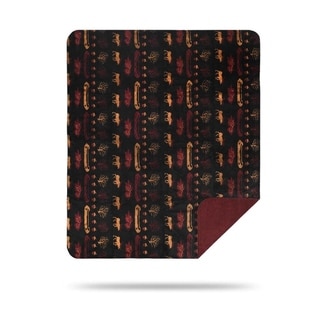 Denali Black Denali Lake/Merlot Microplush Blanket